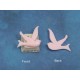 Resin Cabochon, Bird, 24mm, Med-Pink