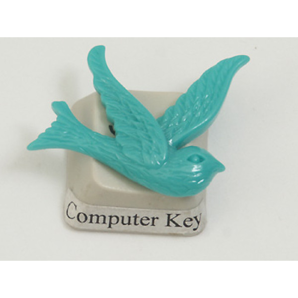 Resin Cabochon, Bird, 24mm, Teal