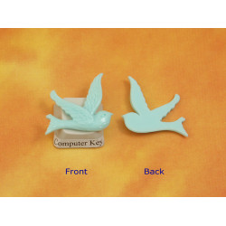 Resin Cabochon, Bird, 24mm, Aqua