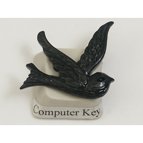 Resin Cabochon, Bird, 24mm, Black