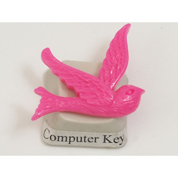 Resin Cabochon, Bird, 24mm, hot Pink