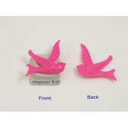 Resin Cabochon, Bird, 24mm, hot Pink