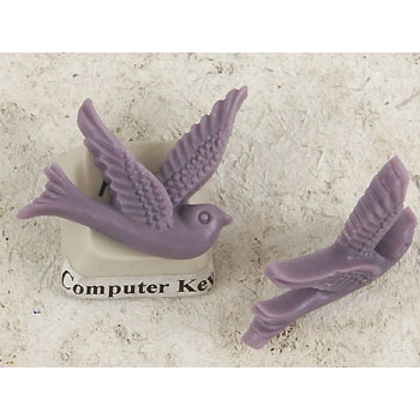 Resin Cabochon, Bird, 26mm, Purple