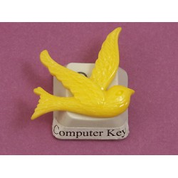 Resin Cabochon, Bird, 24mm, Yellow