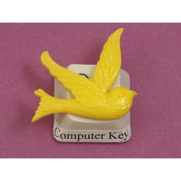 Resin Cabochon, Bird, 24mm, Yellow
