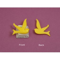 Resin Cabochon, Bird, 24mm, Yellow