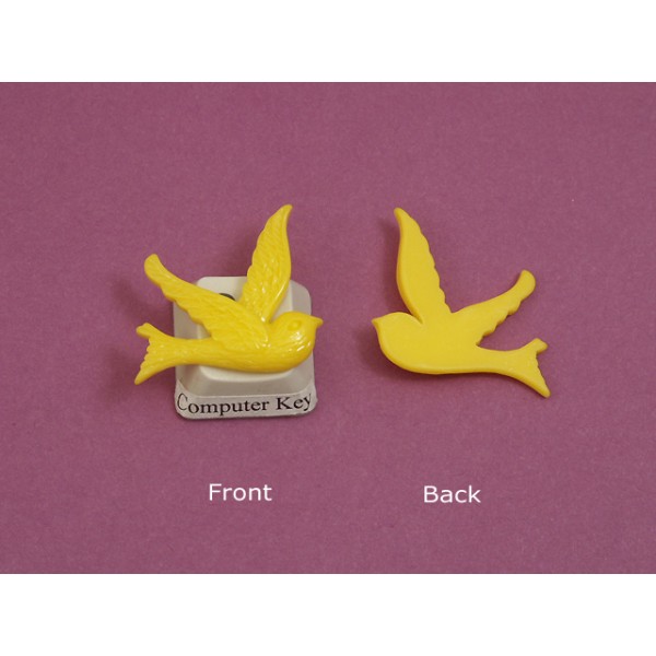 Resin Cabochon, Bird, 24mm, Yellow