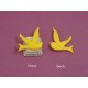 Resin Cabochon, Bird, 24mm, Yellow