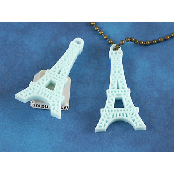 Eiffel Tower, resin, 44mm, light Aqua, bag of 5