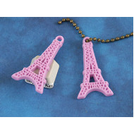 Eiffel Tower, resin, 44mm, orchid, bag of 5