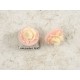 18mm Pink with Ivory Flower Rose round cameo, bag of 5