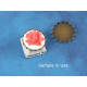 18mm White with Salmon Flower Rose round cameo, bag of 5