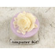 18mm Lilac with Ivory Flower Rose round cameo, bag of 5