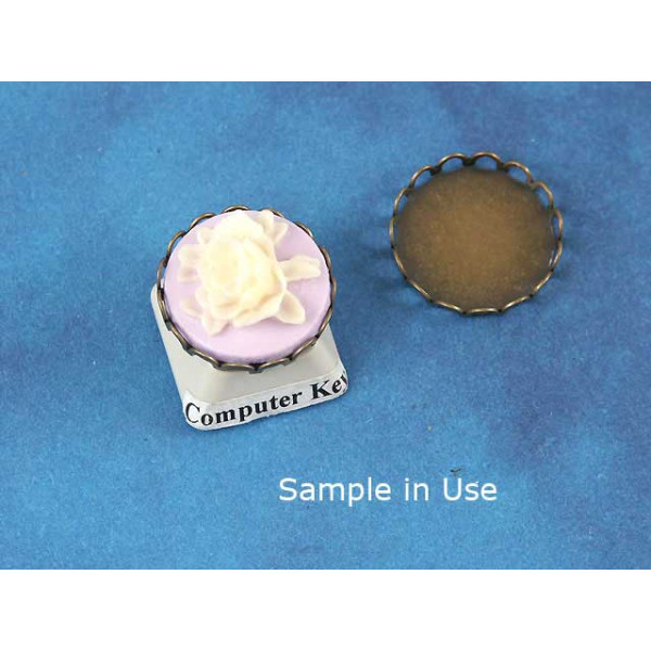 18mm Lilac with Ivory Flower Rose round cameo, bag of 5