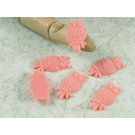 Resin Cabochon, Owl, 30x17mm, Salmon, bag of 5