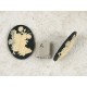 40x30mm Black with Ivory Woodland Fairy Cameo