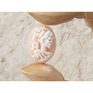 25x18mm Pinky Salmon with White Lolita lady skeleton cameo 
