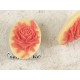 23x17mm Yellow with Salmon Rose, cameo