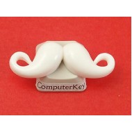 Resin Cabochon, Moustache, White, 37mm, each