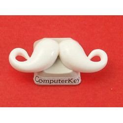 BULK PACK 50 Resin Cabochon, Mustache, White, 37mm