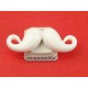Resin Cabochon, Moustache, White, 37mm, each