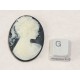 40x30mm Black with Ivory Lady with ponytail portrait cameo