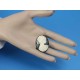 40x30mm Black with Ivory Lady with ponytail portrait cameo