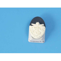 25x18mm Black with Ivory Dragonfly and Waterlily portrait cameo