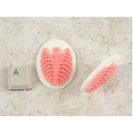 40x30mm White with Pink skeleton Rib-Cage cameo