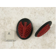 40x30mm Black with Red skeleton Rib-Cage cameo