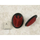 40x30mm Black with Red skeleton Rib-Cage cameo