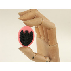 40x30mm Pink with Black skeleton Rib-Cage cameo