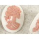 40x30mm White with Pink Lolita skeleton cameo