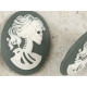40x30mm Grey with White Lolita skeleton cameo