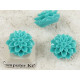 15mm Chrysanthemum cabochon, Deep Teal, bag of 50 grams