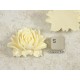 34x45mm Big frilly Flower, cabochon, ivory