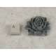 34x45mm Big frilly Flower, cabochon, grey