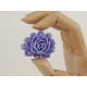 34x45mm Big frilly Flower, cabochon, purple