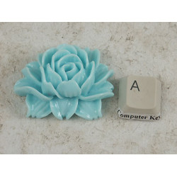 34x45mm Big frilly Flower, cabochon, turquoise