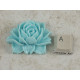 34x45mm Big frilly Flower, cabochon, turquoise