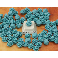 6mm Rose cabochon, cadet blue, bag 10 grams