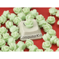 6mm Rose cabochon, apple green, bag 10 grams