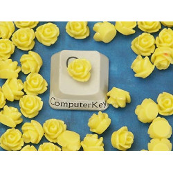 6mm Rose cabochon, Yellow, bag 10 grams