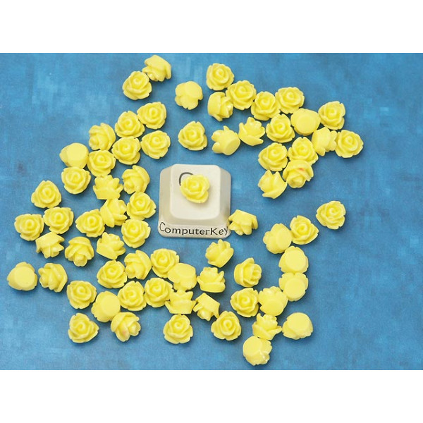 6mm Rose cabochon, Yellow, bag 10 grams