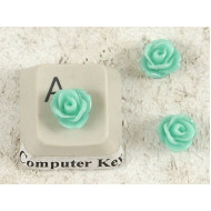 6mm Rose cabochon, teal, bag 10 grams