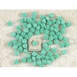 6mm Rose cabochon, teal, bag 10 grams
