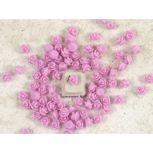 6mm Rose cabochon, Orchid, bag 10 grams