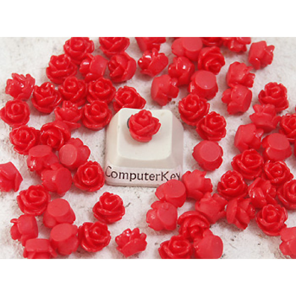 6mm Rose cabochon, tomato, bag 10 grams