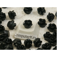 6mm Rose cabochon, Black, bag 10 grams