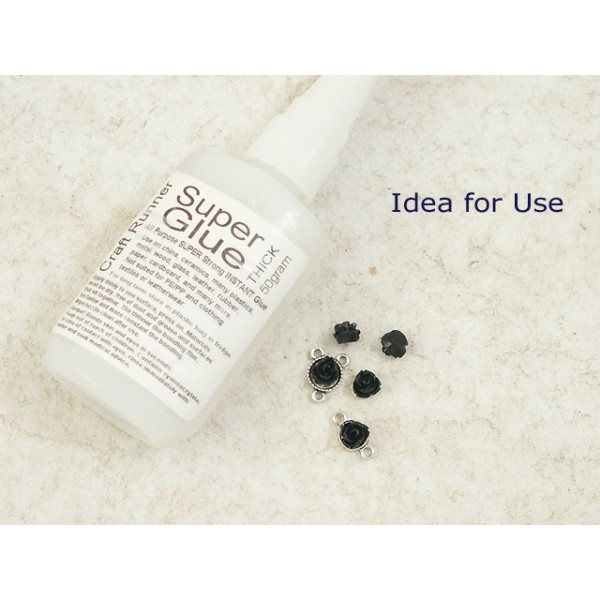 6mm Rose cabochon, Black, bag 10 grams